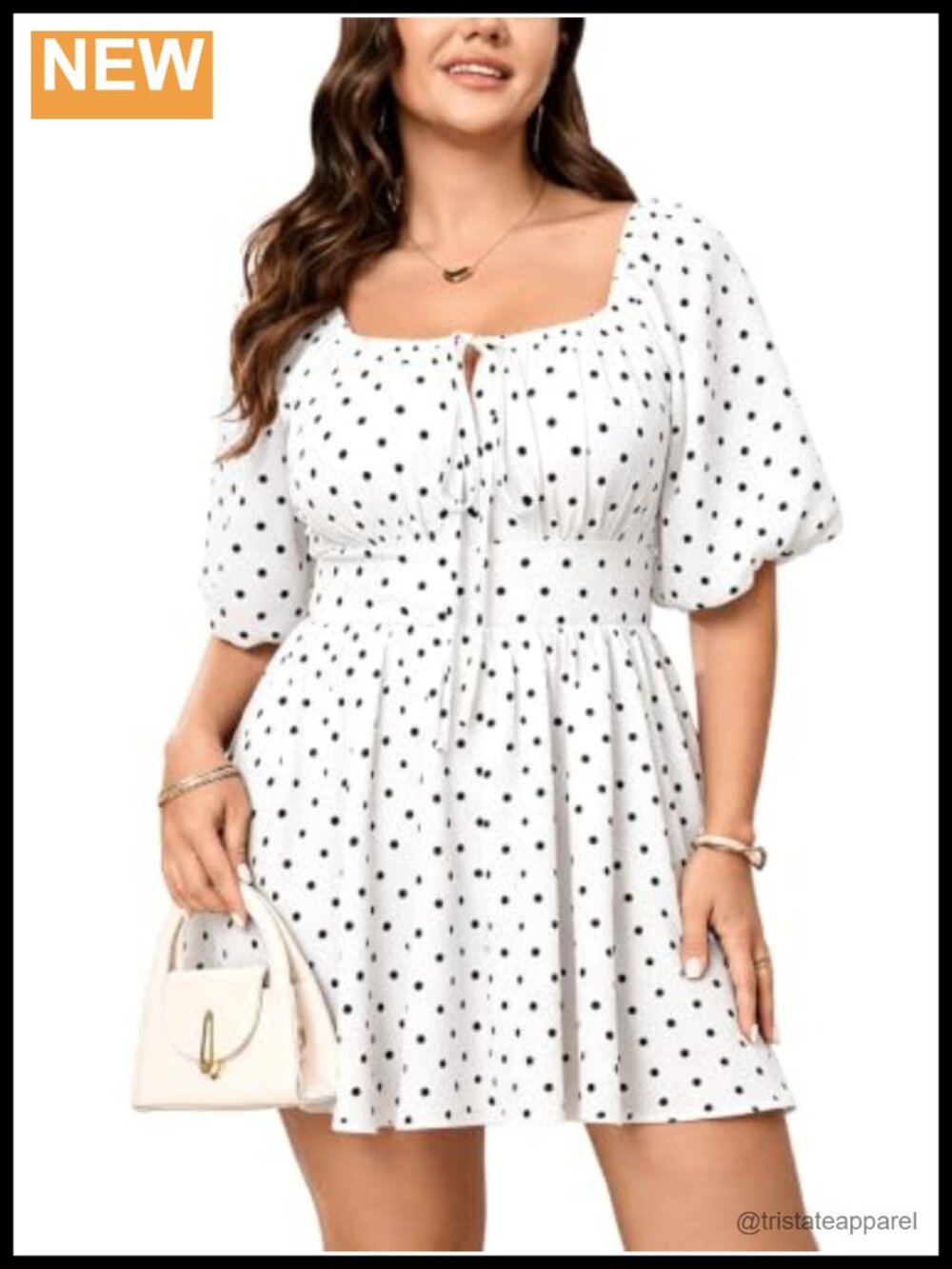 Womens Plus Size Polka Dot Romper Short Puff Sleeve One Piece